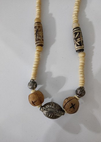 Vintage Bohem Etnik Desenli Boncuklu Uzun Kolye - Görsel 2