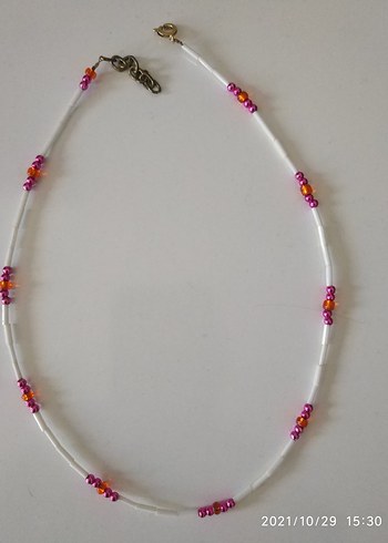 Renkli Boncuklu  Kadın Kolyesi ve Bileklik - Görsel 3