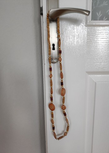 Vintage Uzun El Emeği Boncuklu Kadın Kolye - Görsel 4