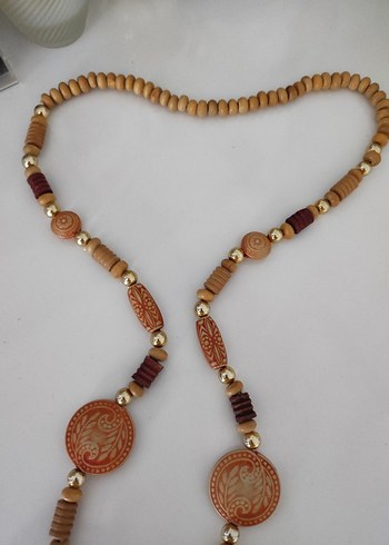 Vintage Uzun El Emeği Boncuklu Kadın Kolye - Görsel 3