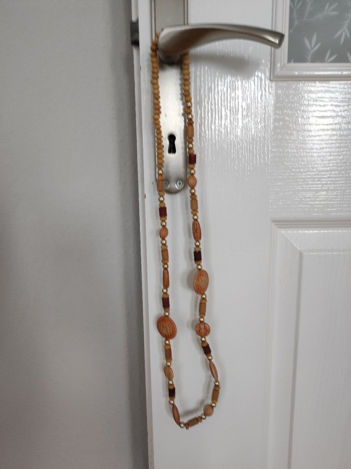 Vintage Uzun El Emeği Boncuklu Kadın Kolye - Görsel 4