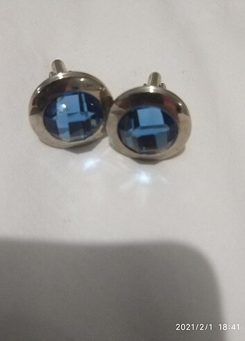  Beden MAVİ KRİSTAL TAŞLI SIFIR KOL DÜĞMESİ 