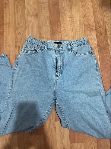 açık mavi yuksel bel mom jean