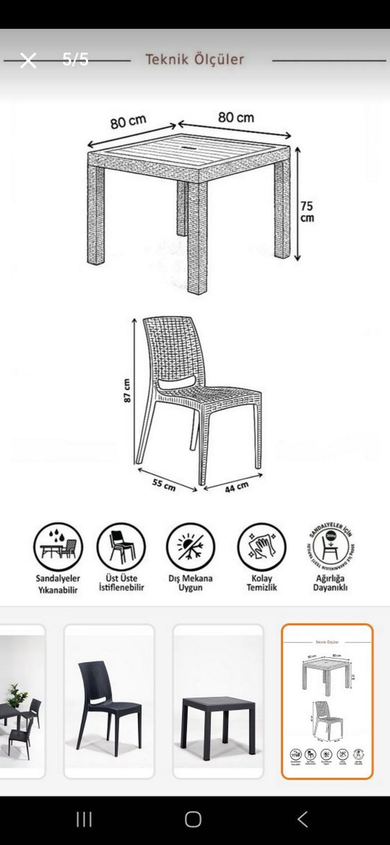 Modern Siyah Masa ve 4 Sandalye Takımı - Görsel 2