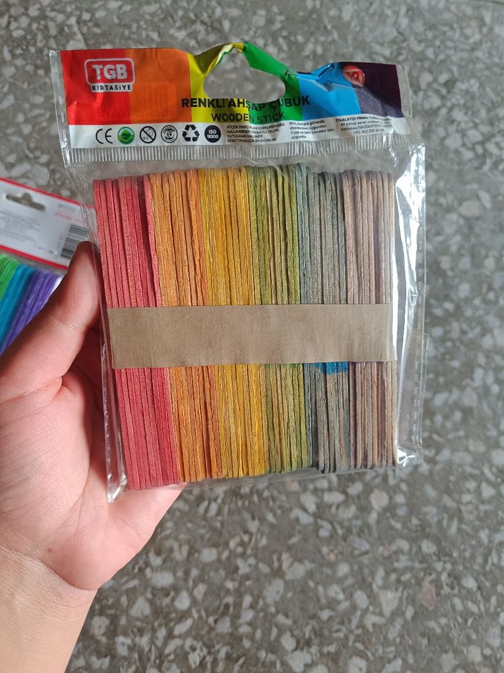 Renkli Ahşap Çubuk Seti dil çubuğu - Görsel 4