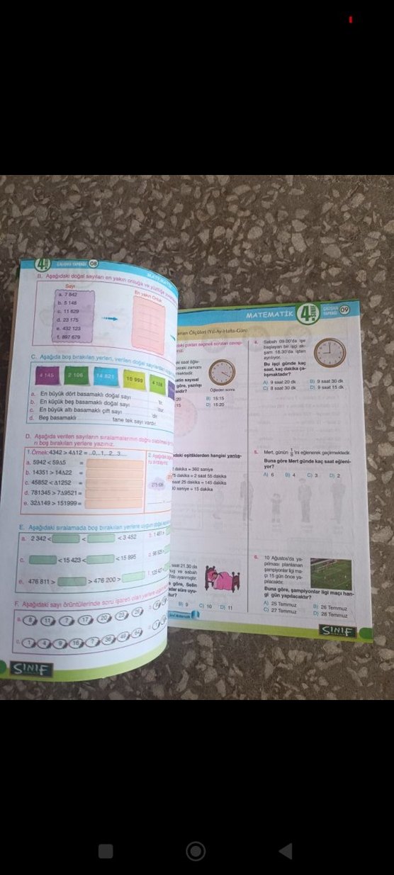 4. Sınıf tüm dersler test kitabı Çalışma Yaprakları - Görsel 2