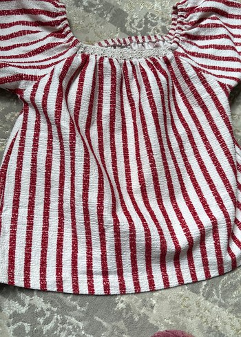 LC Waikiki Kız Çocuk Kırmızı Nakışlı Bohem Bluz