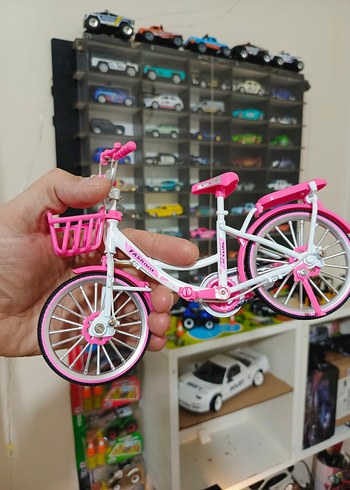 Pembe Renkli diecast metal bisiklet - Görsel 3