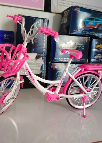 Pembe Renkli diecast metal bisiklet - Görsel 2