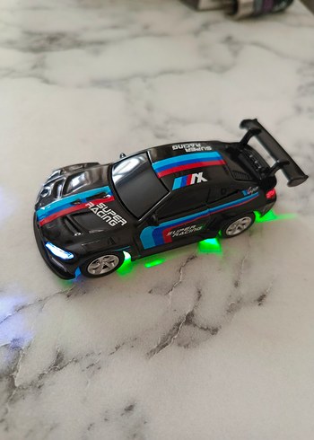 Renkli LED Işıklı BMW Siyah Oyuncak Araba - Görsel 2