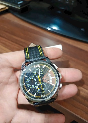 Renkli Detaylı Siyah Biker Erkek Kol Saati - Görsel 3