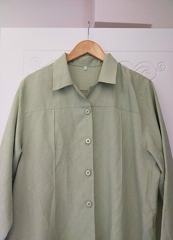 l Beden yeşil Renk Kadın oversize ceket