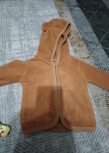 Kapüşonlu Kahverengi Erkek Çocuk Ceket