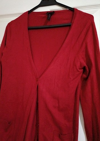 Kırmızı V Yakalı Kadın Hırka - Görsel 3