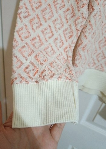 Pembe Örgü Kadın Uzun Kollu Salaş Kazak - Görsel 3