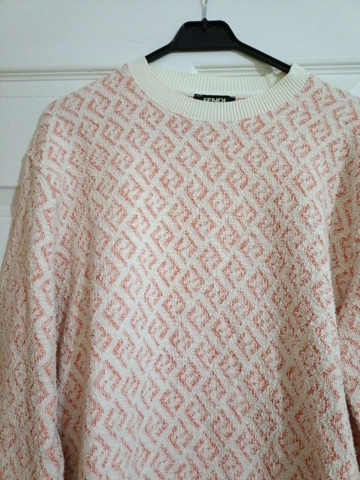 Pembe Örgü Kadın Uzun Kollu Salaş Kazak - Görsel 2