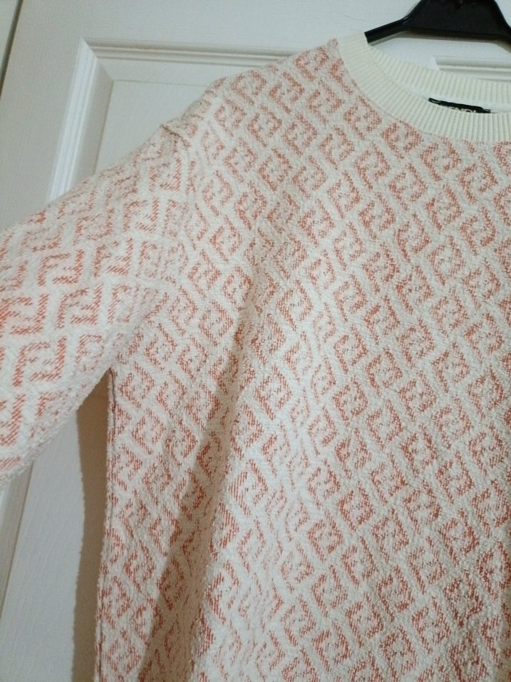 Pembe Örgü Kadın Uzun Kollu Salaş Kazak - Görsel 4