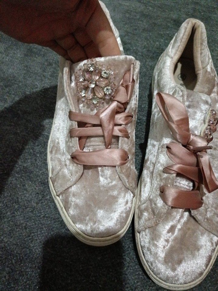 Pullu Pembe Kadın Süet Spor Ayakkabı - Görsel 3