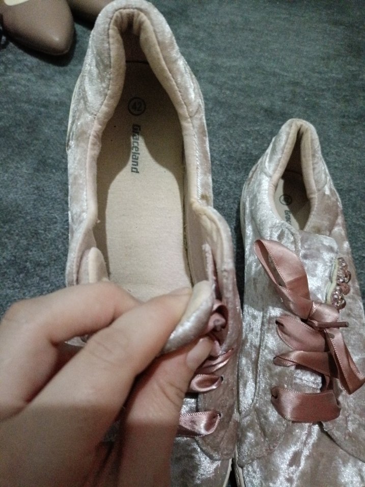 Pullu Pembe Kadın Süet Spor Ayakkabı - Görsel 4