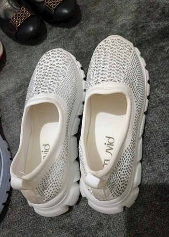 Beyaz Kadın Dolgu Topuklu Spor Ayakkabı - Görsel 7