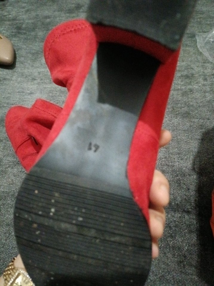 Kırmızı Süet  Topuklu Kadın Bot - Görsel 5