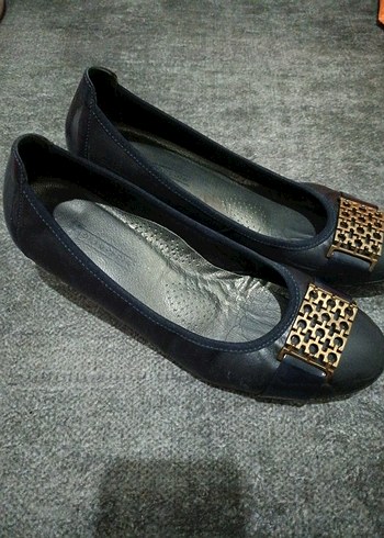 Klasik lacivert kadın Topuklu Babet - Görsel 7