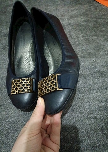 Klasik lacivert kadın Topuklu Babet - Görsel 2