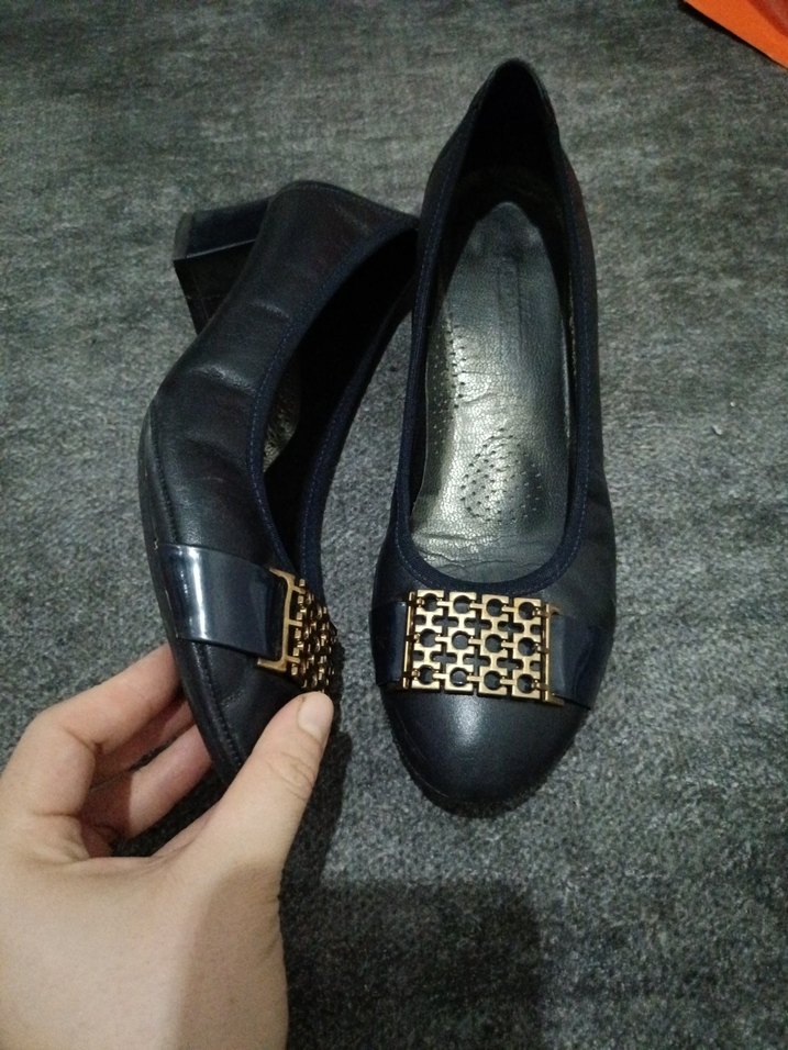 Klasik lacivert kadın Topuklu Babet - Görsel 5