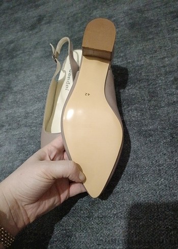 Bej Stiletto Topuklu Kadın Abiye Ayakkabı - Görsel 3