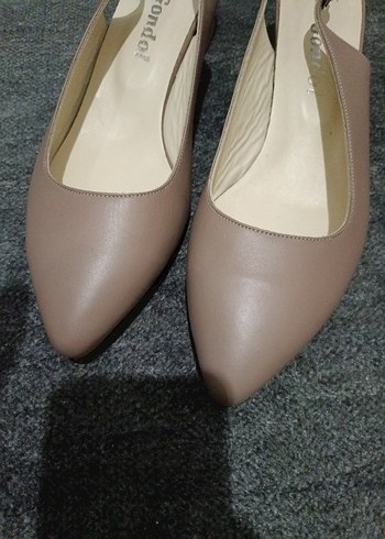 Bej Stiletto Topuklu Kadın Abiye Ayakkabı - Görsel 5