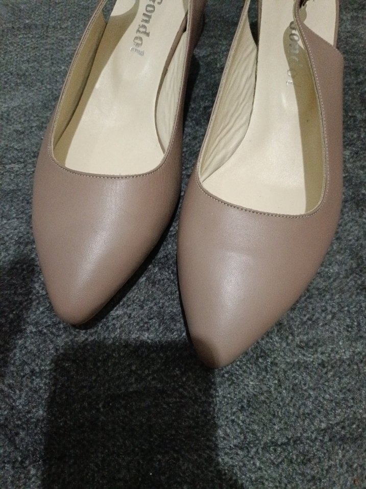 Bej Stiletto Topuklu Kadın Abiye Ayakkabı - Görsel 5