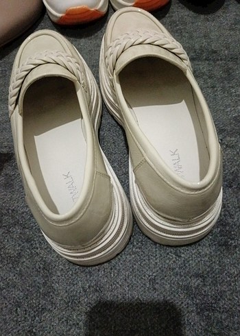 Beyaz Platform Topuklu Kadın Loafer - Görsel 7