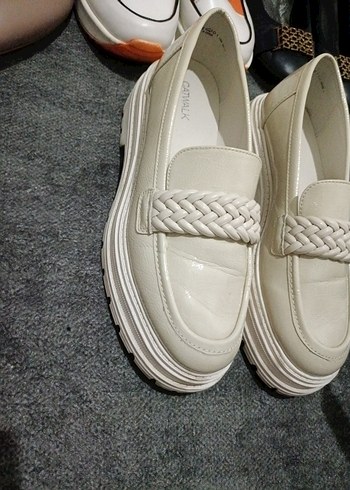 Beyaz Platform Topuklu Kadın Loafer - Görsel 2