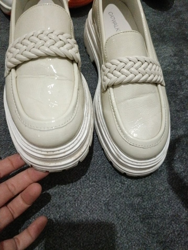 Beyaz Platform Topuklu Kadın Loafer - Görsel 4