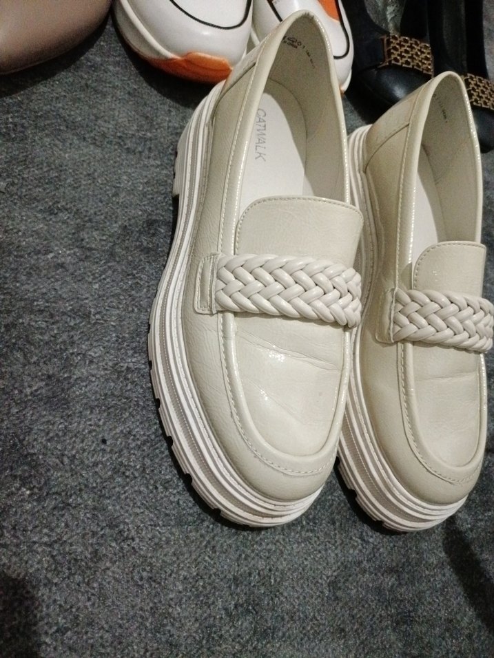 Beyaz Platform Topuklu Kadın Loafer - Görsel 2