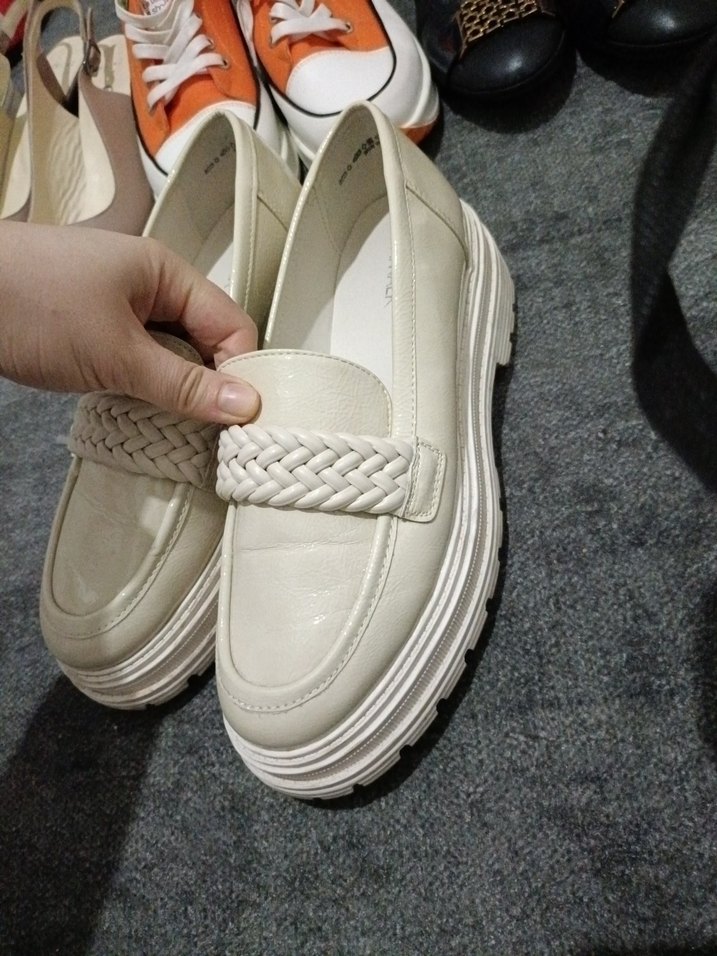 Beyaz Platform Topuklu Kadın Loafer - Görsel 5