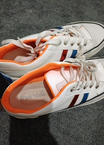 Renkli Çizgili Beyaz Kadın Spor Ayakkabı - Görsel 8