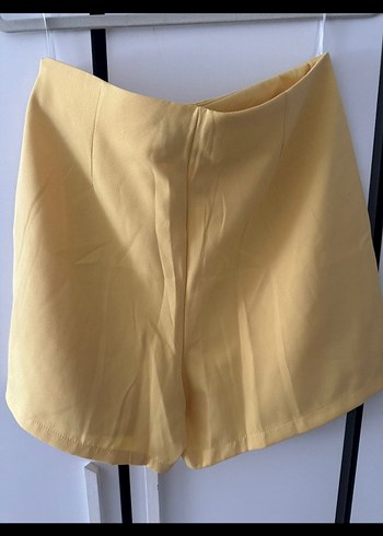Sarı Drapeli şort Etek - Görsel 2