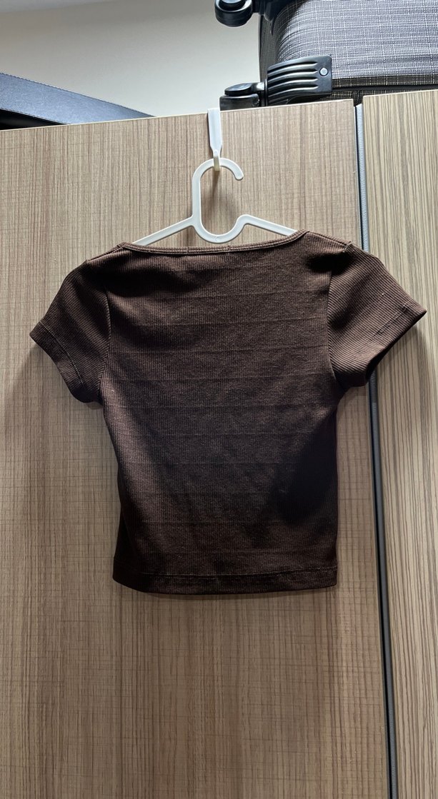 Kahverengi zara crop - Görsel 3