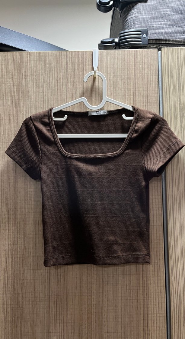 Kahverengi zara crop - Görsel 2