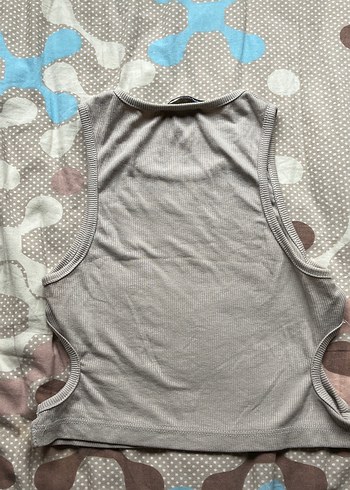 Bershka Bej Kadın Kolsuz Crop Top - Görsel 5