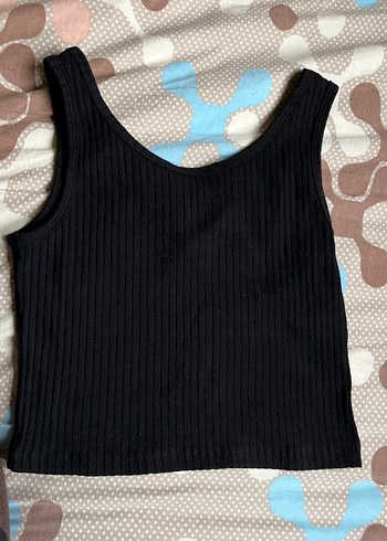 stradivarius Siyah V Yaka Kadın Atlet - Görsel 3