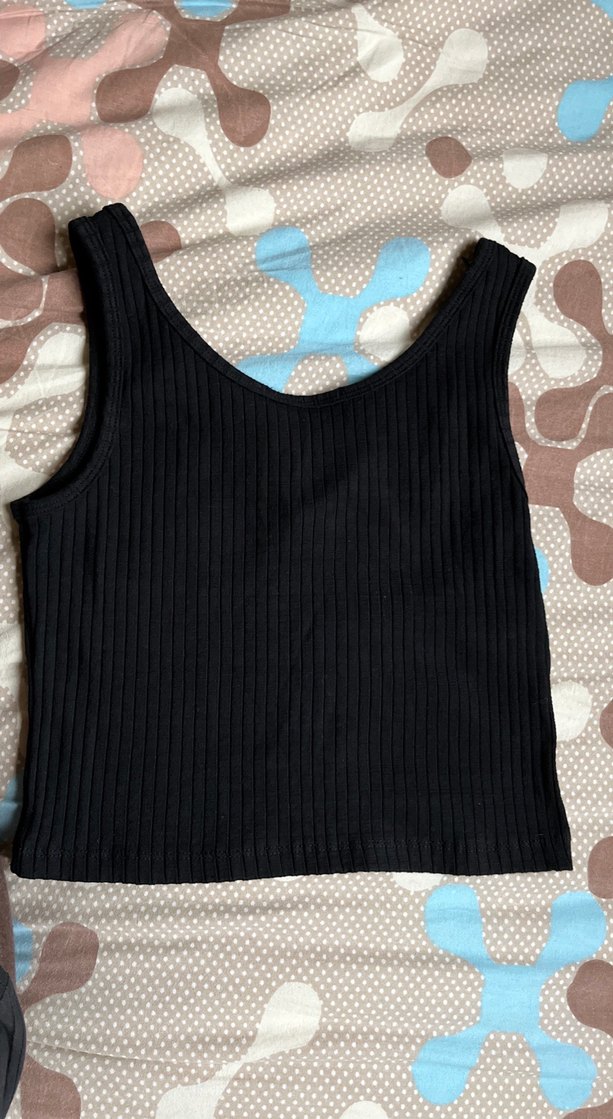 stradivarius Siyah V Yaka Kadın Atlet - Görsel 3