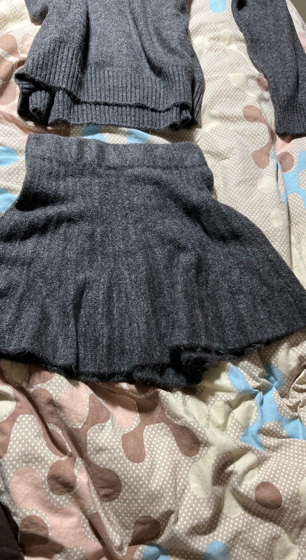 Kadın Gri Triko Kazak etek takımı - Görsel 3