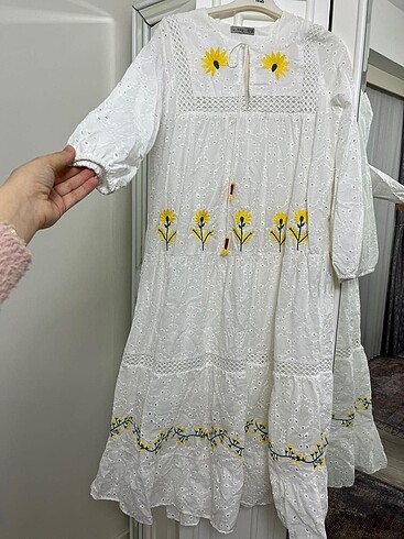 s Beden Zara model beyaz elbise