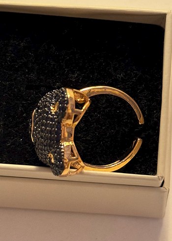 Zirkon Tasli Ayı Figürlü Kadın Yüzük Celik - Görsel 4