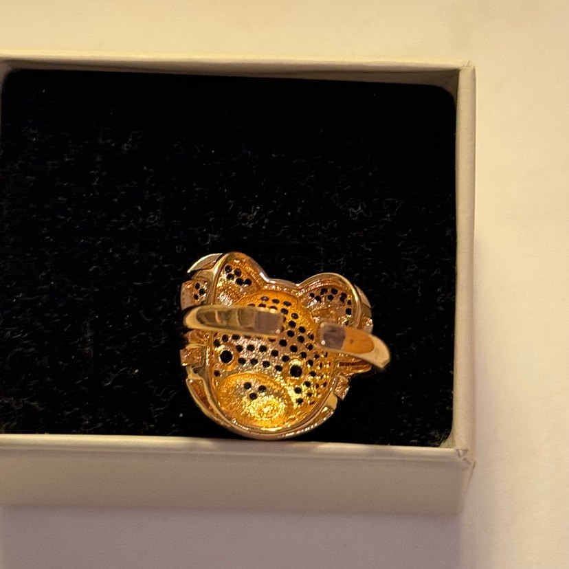 Zirkon Tasli Ayı Figürlü Kadın Yüzük Celik - Görsel 5