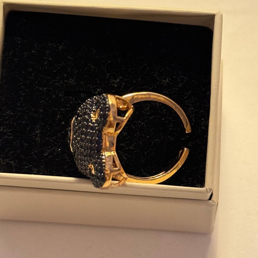 Zirkon Tasli Ayı Figürlü Kadın Yüzük Celik - Görsel 4