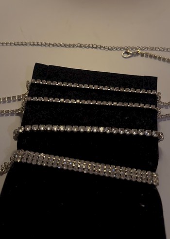 Parlak Taşlı Kadın Vücut Zinciri Kolye Bileklik - Görsel 4