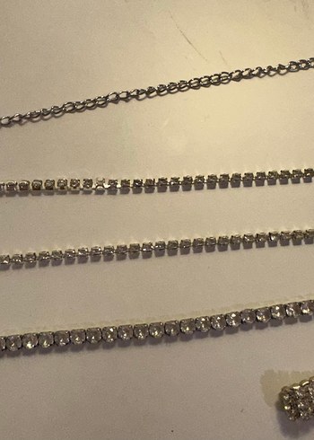 Parlak Taşlı Kadın Vücut Zinciri Kolye Bileklik - Görsel 6